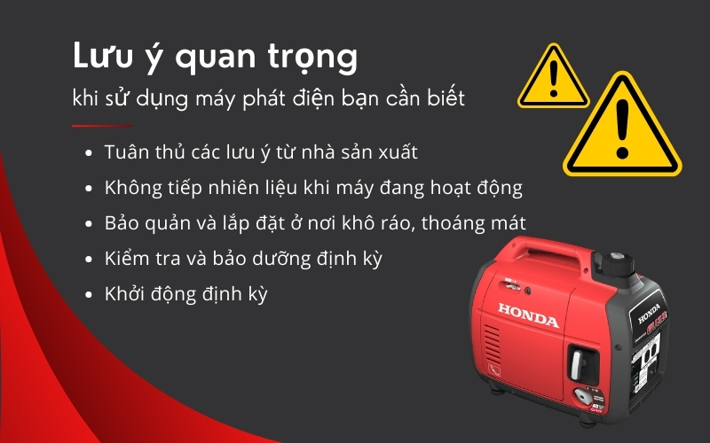 Lưu ý quan trọng khi sử dụng máy phát điện bạn cần biết