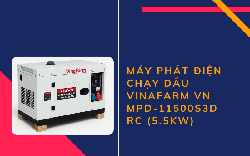 Máy Phát Điện Chạy Dầu Vinafarm VN-MPD-11500S3D-RC (5.5kW) 