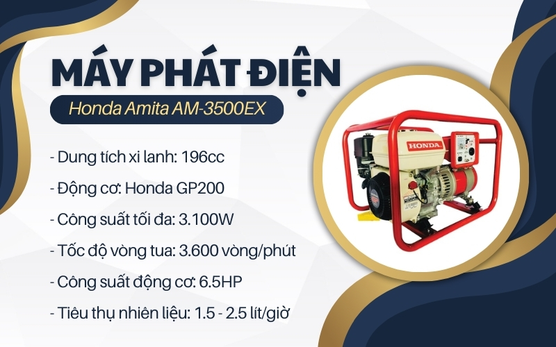 Máy phát điện honda amita AM-3500EX