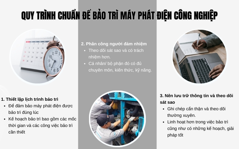 Quy trình chuẩn để bảo trì máy phát điện công nghiệp
