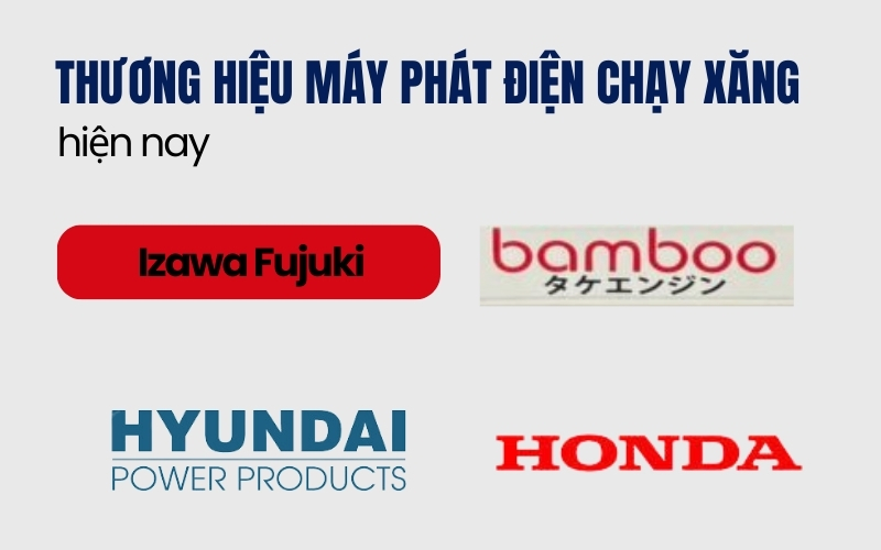 Thương hiệu máy phát điện chạy xăng hiện nay