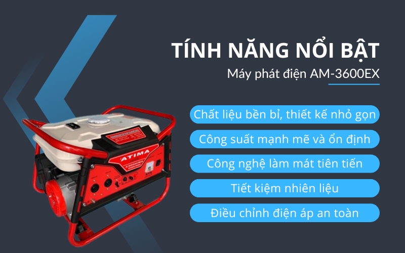 Tính năng nổi bật của Máy phát điện AM-3600EX