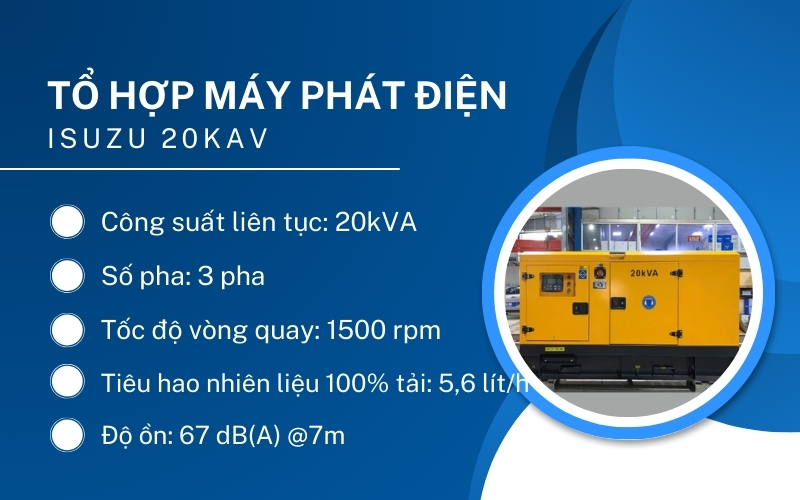 Tổ hợp máy phát điện ISUZU 20KAV 
