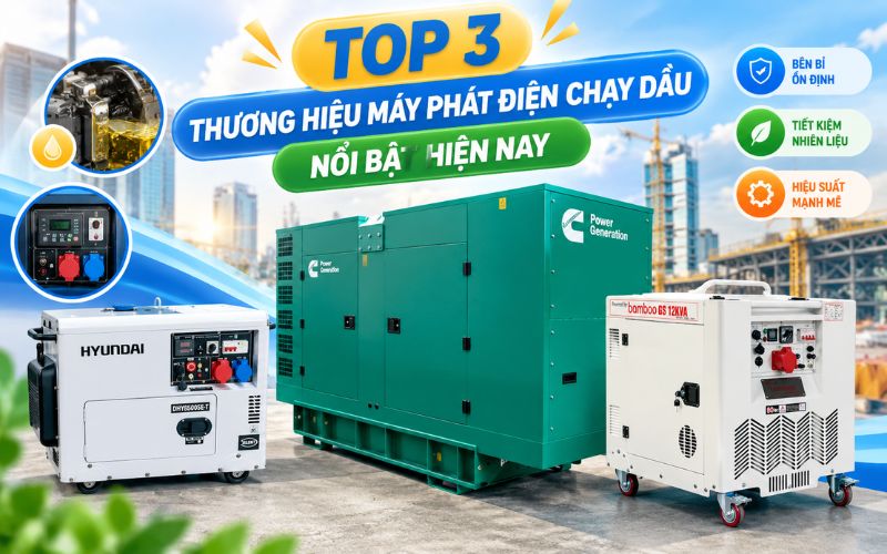 Top 3 Thương hiệu máy phát điện chạy dầu nổi bật hiện nay