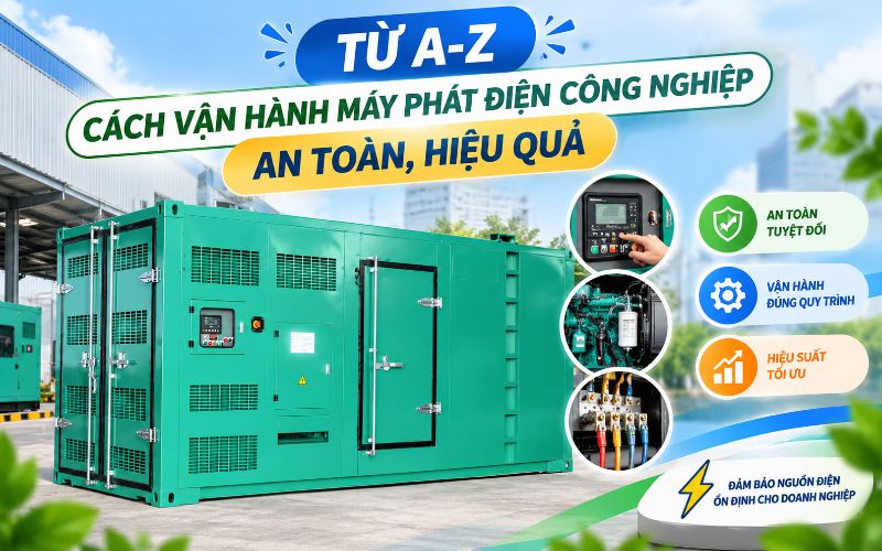 Từ A-Z cách vận hành máy phát điện công nghiệp an toàn, hiệu quả