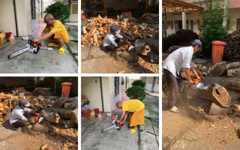 Kỹ thuật bàn giao Máy cưa xích chạy xăng STIHL MS180 cho khách