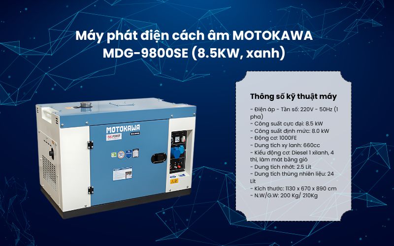 Đặc điểm vượt trội của máy phát điện cách âm Motokama MDG-9800SE