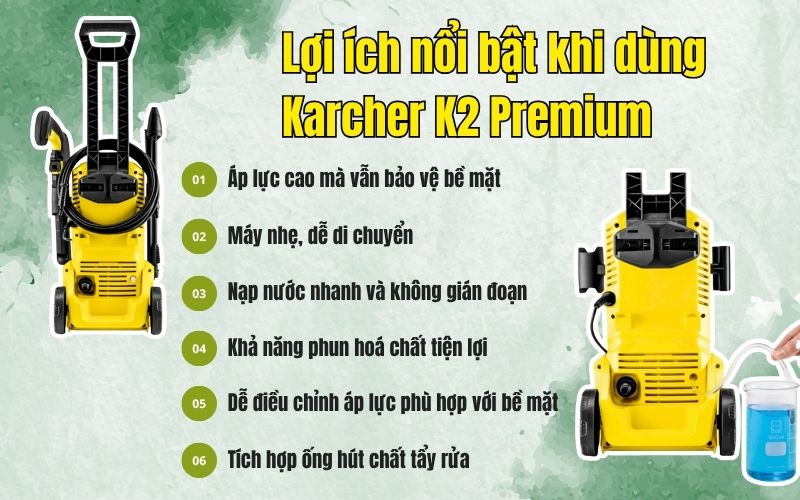Lợi ích nổi bật khi dùng Karcher K2 Premium