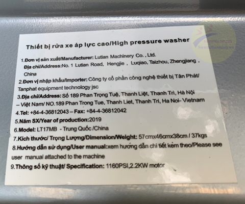 Máy rửa xe cao áp Koisu LT17MB mua ơ dau
