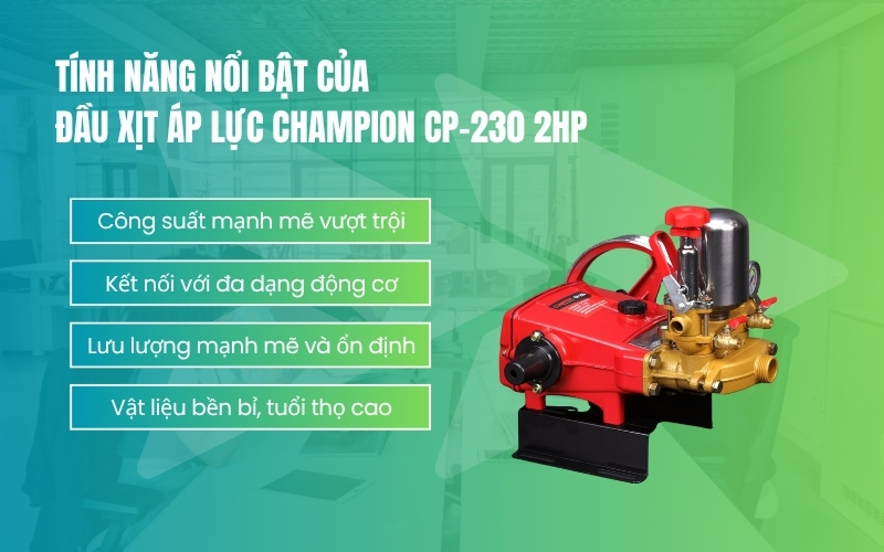 Tính năng nổi bật của Đầu xịt áp lực Champion CP-230 2HP