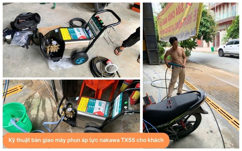 Kỹ thuật bàn giao máy phun áp lực nakawa TX55 cho khách