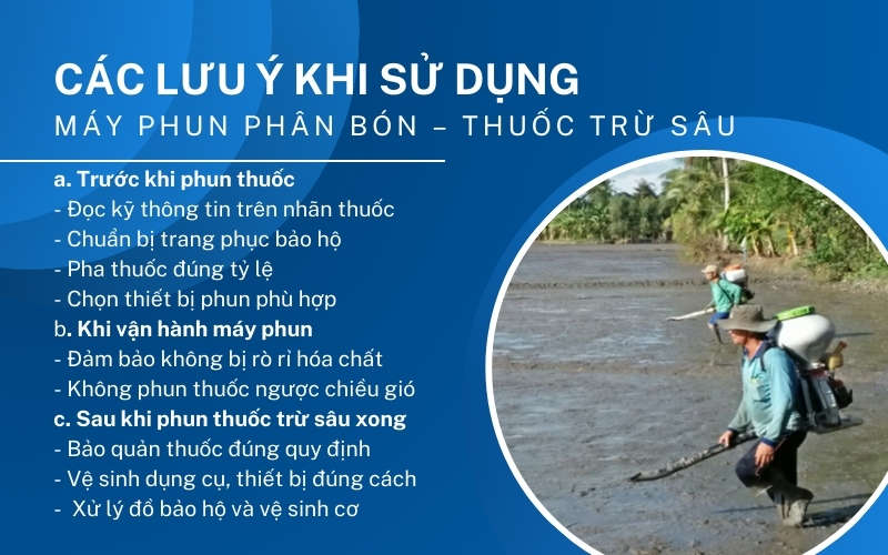 Các lưu ý khi sử dụng máy phun phân bón – thuốc trừ sâu