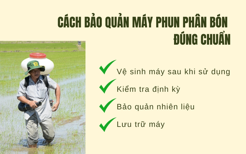 Cách bảo quản máy phun phân bón đúng chuẩn