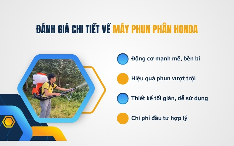 Đánh giá chi tiết về máy phun phân Honda