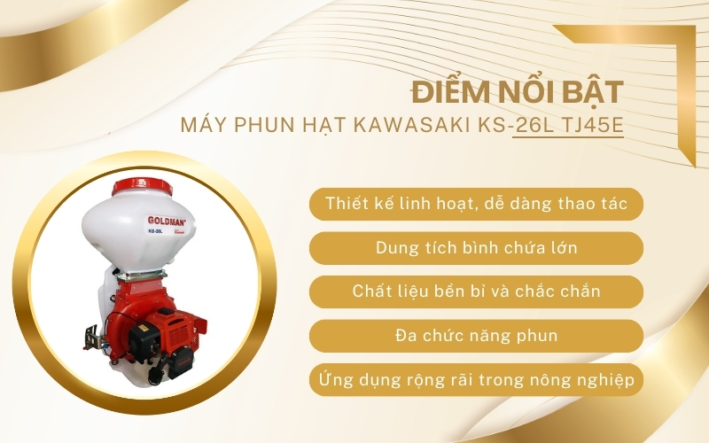 Điểm nổi bật của Máy phun hạt Kawasaki KS-26L TJ45E
