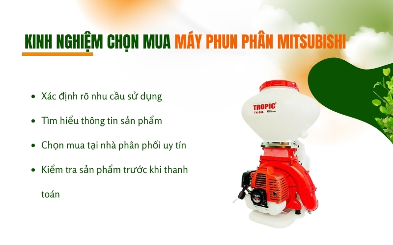 Kinh nghiệm chọn mua máy phun phân Mitsubishi