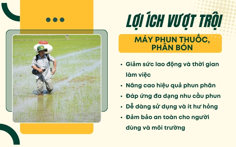 2. Lợi ích vượt trội của máy phun thuốc, phân bón