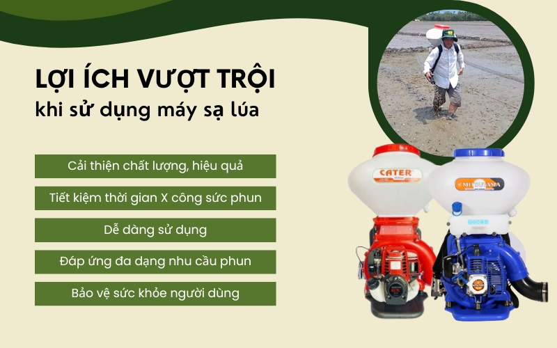 Lợi ích vượt trội khi sử dụng máy sạ lúa
