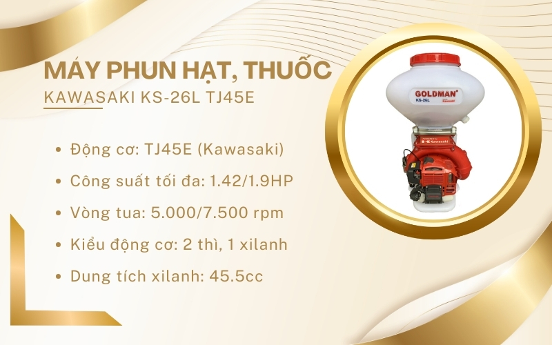 Máy Phun Hạt, Thuốc Kawasaki KS-26L TJ45E