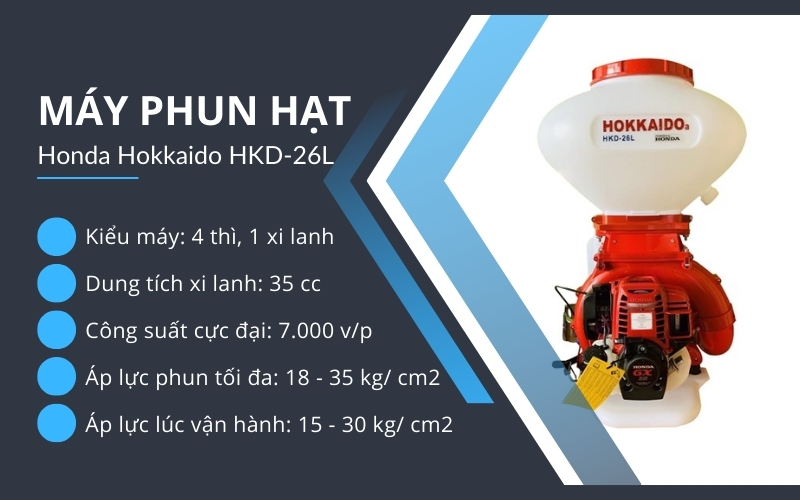 Máy phun hạt Honda Hokkaido HKD-26L