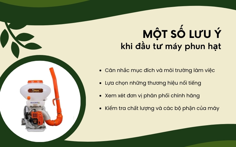 Một số lưu ý khi đầu tư máy phun hạt