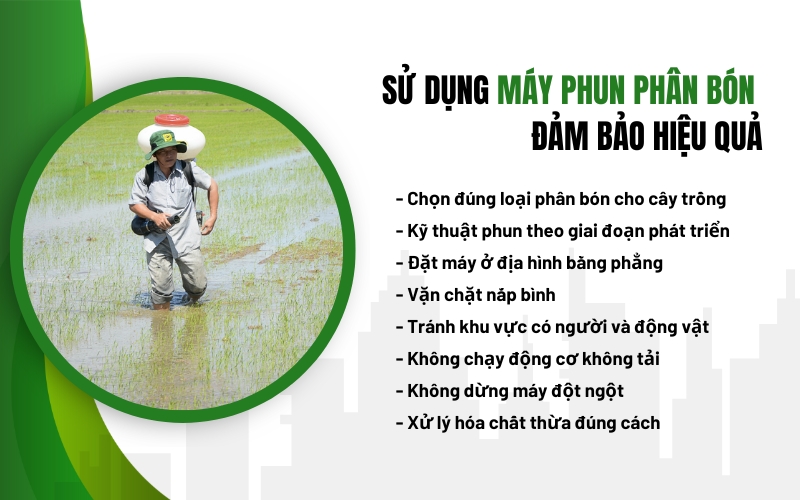 Sử dụng máy phun phân bón đảm bảo hiệu quả
