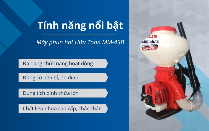 Tính năng nổi bật của Máy phun hạt Hữu Toàn MM-43B