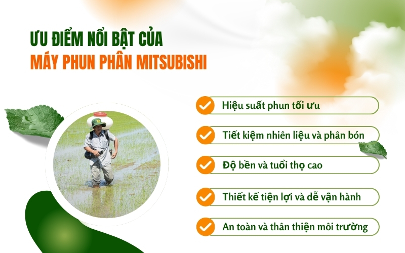 Ưu điểm nổi bật của máy phun phân Mitsubishi