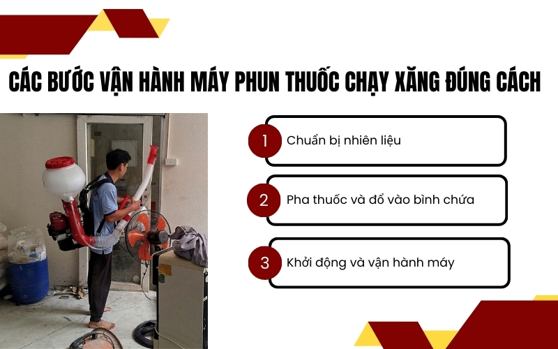 Các bước vận hành máy phun thuốc chạy xăng đúng cách