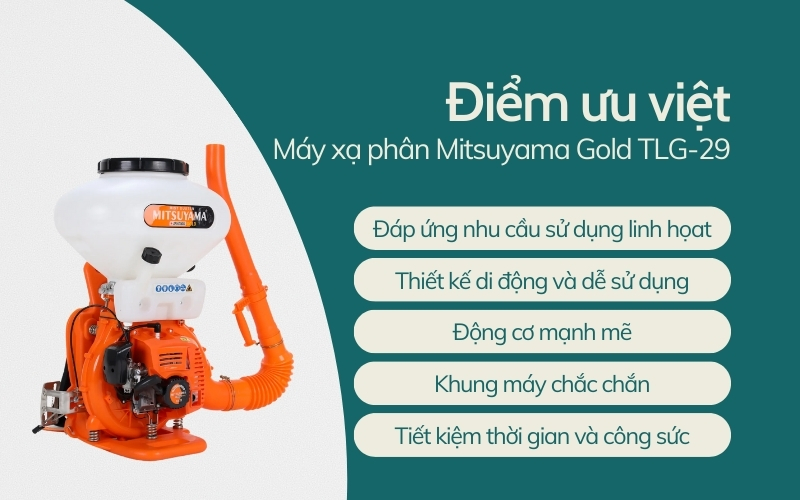 Điểm ưu việt của Máy xạ phân Mitsuyama Gold TLG-29