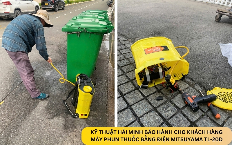 Kỹ thuật Hải Minh bảo hành Máy phun thuốc bằng điện MITSUYAMA TL-20D