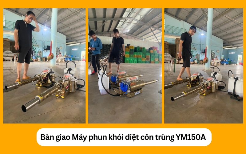 Bàn giao máy phun khói YM150A cho khách