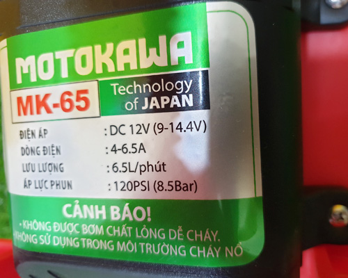 Máy phun thuốc chạy điện cầm tay Motokawa MK-65