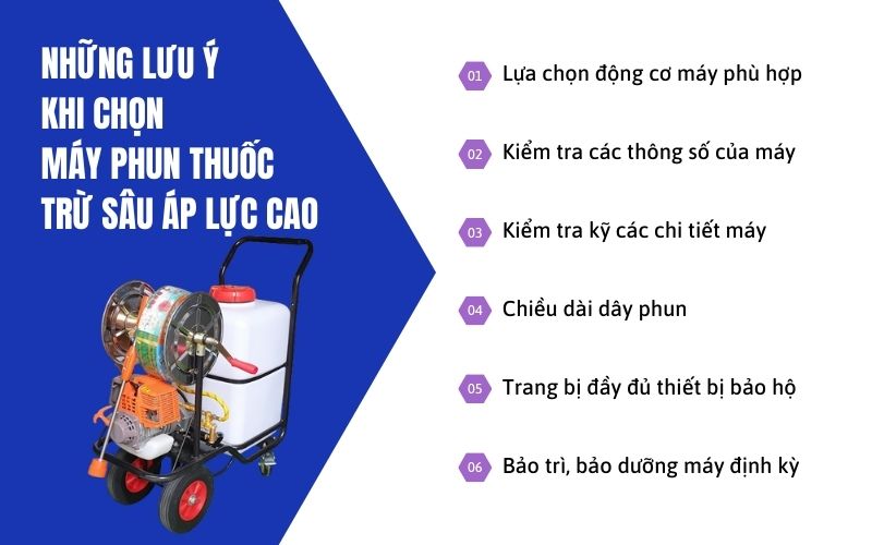 Những lưu ý khi chọn máy phun thuốc trừ sâu áp lực cao 
