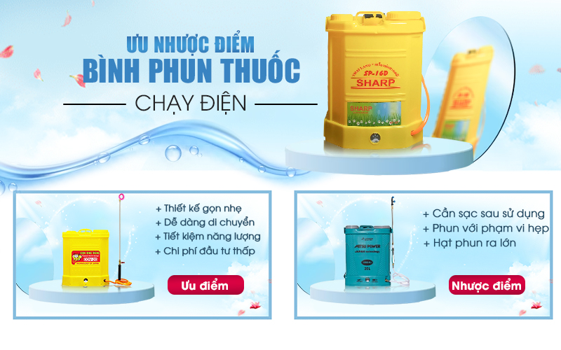 Ưu nhược điểm của bình phun thuốc chạy điện