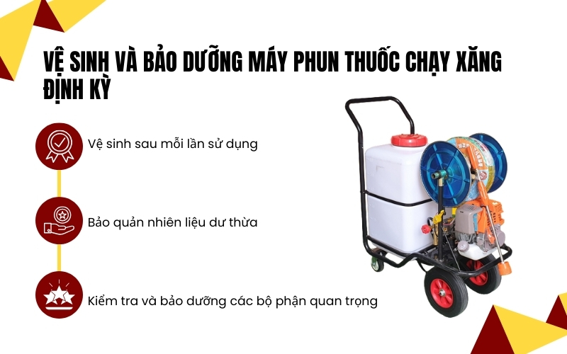 Vệ sinh và bảo dưỡng máy phun thuốc chạy xăng định kỳ