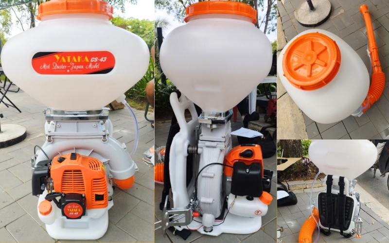 bàn giao máy phun phân bón, phun phòng dịch Yataka CS-43 cho khách