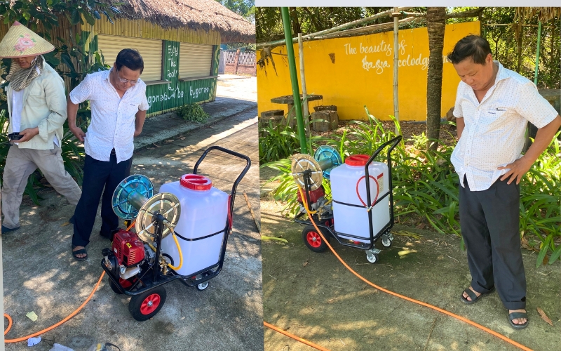 Bàn giao máy phun thuốc HM60L (60 lít cho khách)