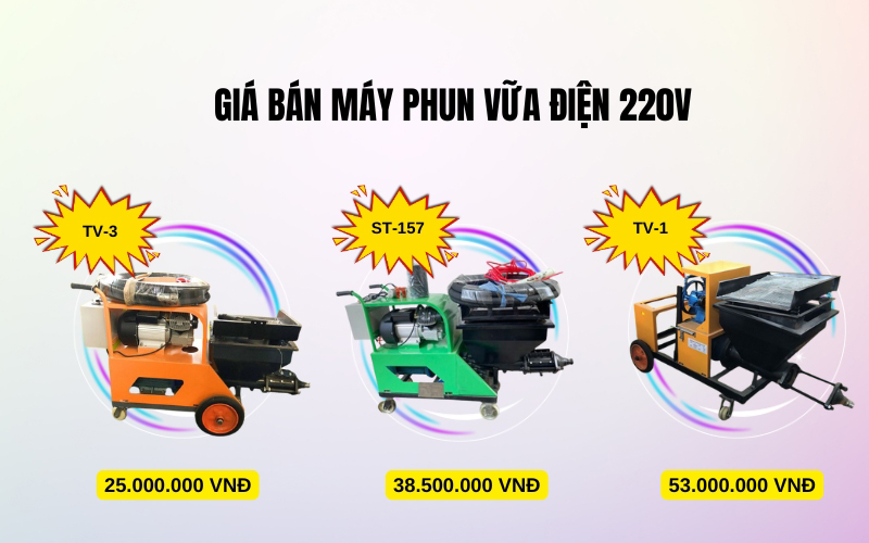 Giá bán máy phun vữa điện 220V