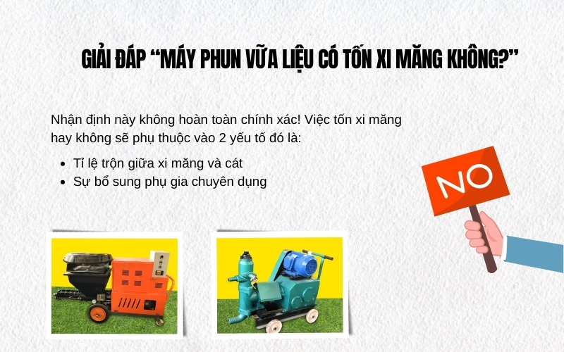Giải đáp Máy phun vữa liệu có tốn xi măng không