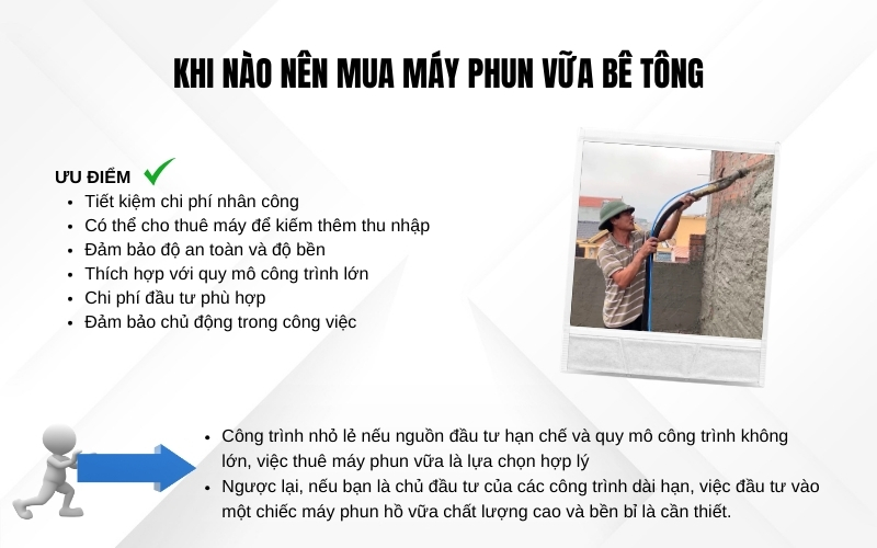 Khi nào nên mua máy phun vữa bê tông