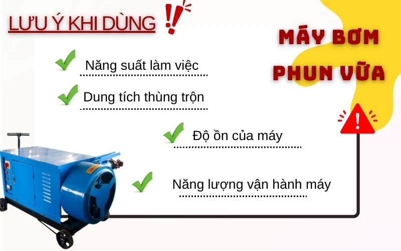 các lưu ý khi sử dụng máy phun vữa