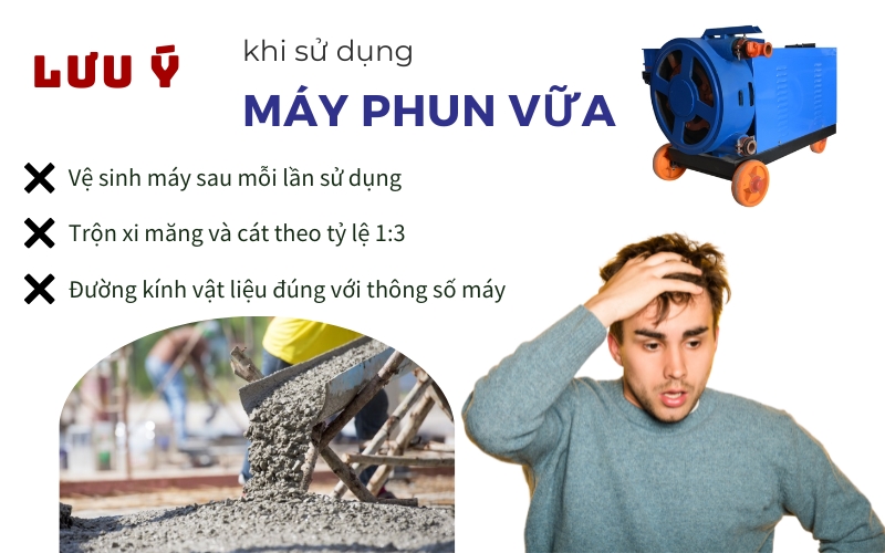 Lưu ý khi sử dụng máy bơm phun vữa