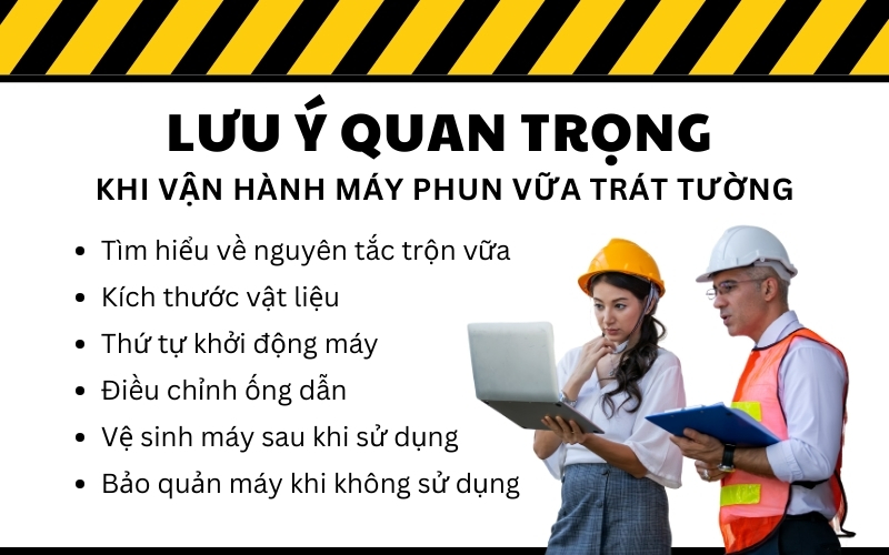 Lưu ý quan trọng khi vận hành máy phun vữa trát tường