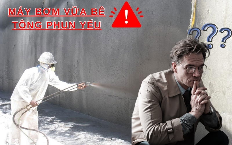 máy phun bê tông phun yếu