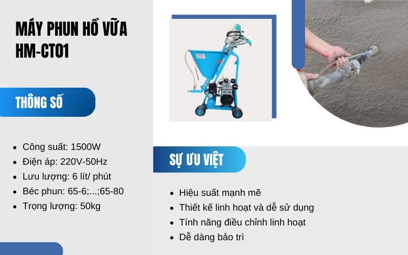 Máy phun hồ vữa HM-CT01