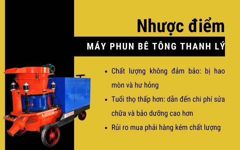 Nhược điểm của máy phun bê tông thanh lý