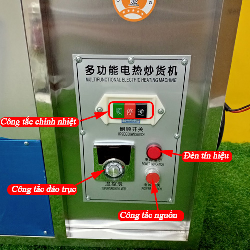 Bảng điều khiển máy rang hạt dẻ chạy điện HM 7kg