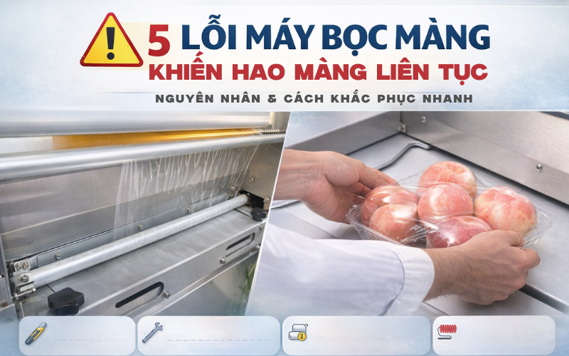 5 Lỗi máy bọc màng thực phẩm bị hao màng liên tục
