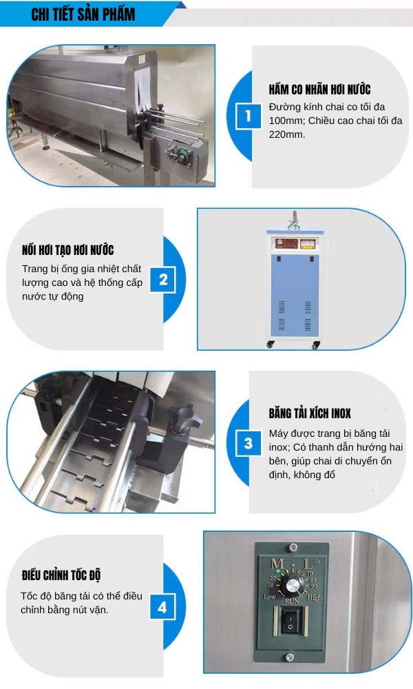 Dây chuyền co nhãn hơi nước Yamafuji LDR24 + PS2450A